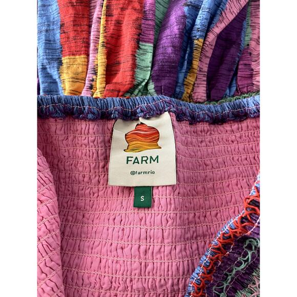 Farm Rio Embroidered Stripes Mini skirt S - Picture 4 of 9